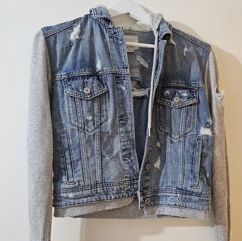 AE Ripped Denim Jacket XXS - Picture 3 of 4